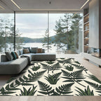 Lush Forest Fern Tropical Foliage Rug