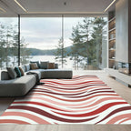 Crimson And Rose Wavy Stripe Rug