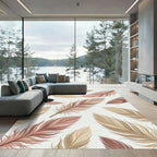 Floating Earth Toned Feather Composition Rug