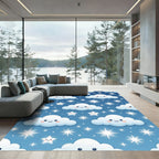 Cute Smiling Cloud and Starry Sky Rug