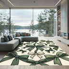 Sage Green Ribbon Bow Wallpaper Rug