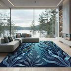 Deep Blue Seaweed Undercurrent Rug