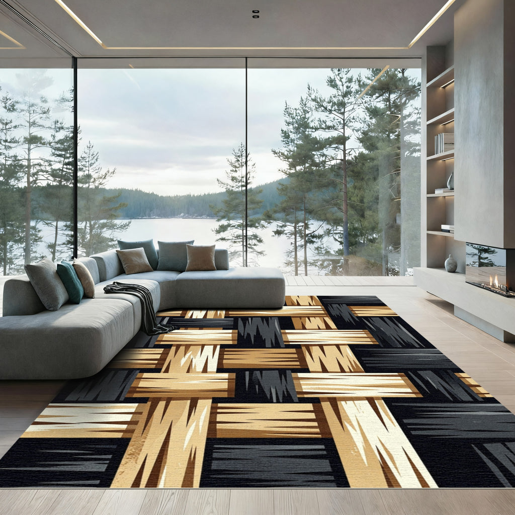 Braided Wood Grain Texture Rug