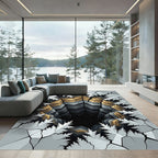 Fractal Abyss Tiered Canyon Rug