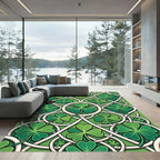 Celtic Clover Interlocking Emerald Knot Rug