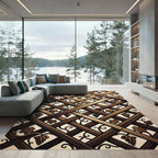 Wooden Trellis Grape Vine Accents Rug