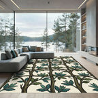 Woven Forest Vine Cream Botanical Rug