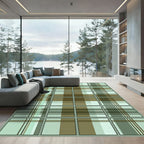 Sage and Olive Plaid Grid Rug