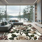 Vintage Sepia Tone Rose Garden Rug