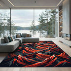 Crimson Peaks Geometric Mountain Ridge Rug