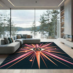 Mystic Pink Orange Radial Eye Rug