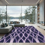 Sophisticated Plum Curved Interlaced Lattice Rug