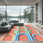 Modern Pastel Arch Geometric Repeating Rug