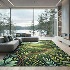 Enchanted Green Meadow Path Forest Rug