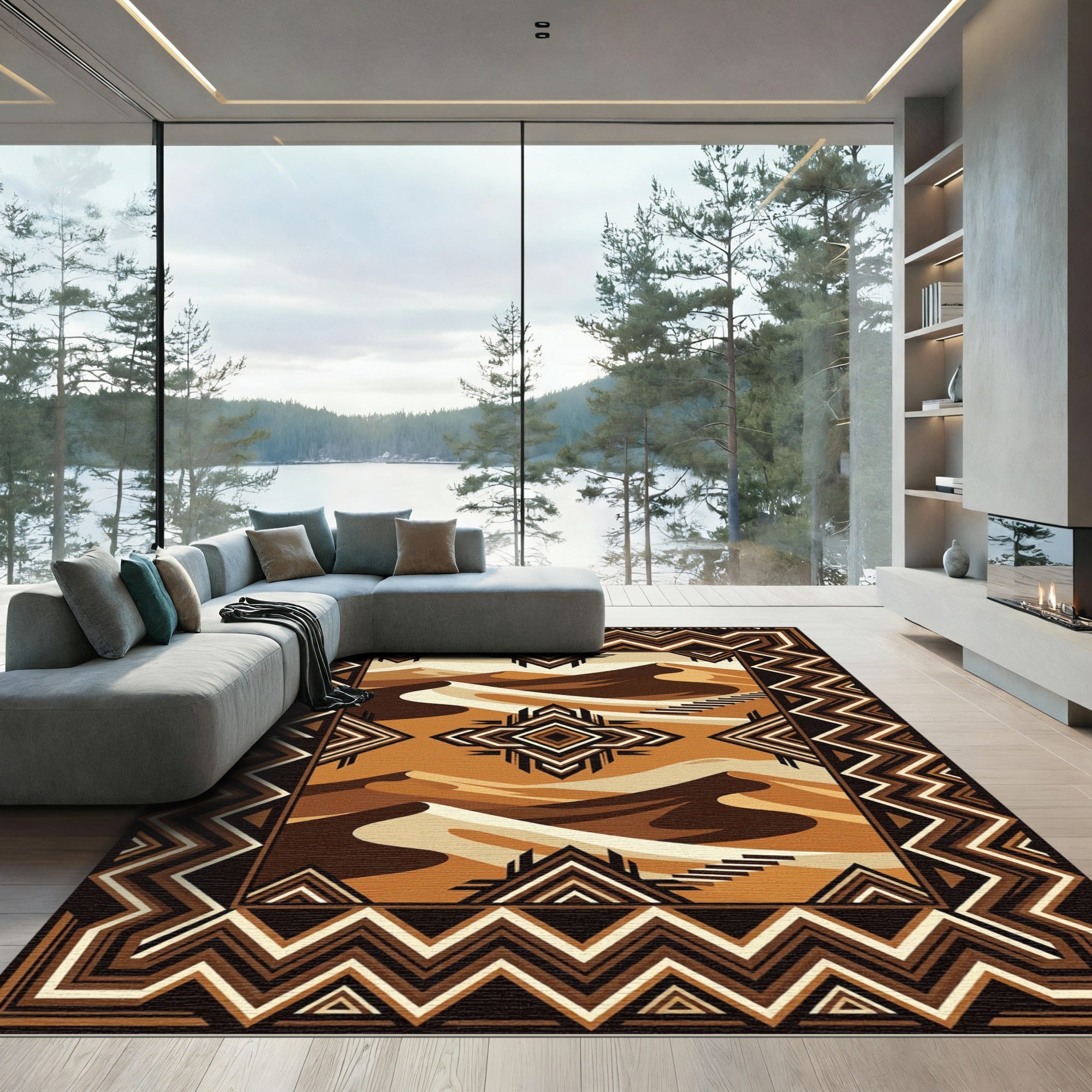 Desert Dunes Geometric Tribal Rug