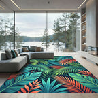 Vibrant Tropical Lush Foliage Rug