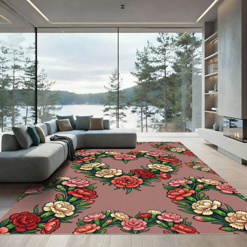 Heartshaped Laurel Garland Floral Rug