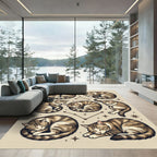 Celestial Sleeping Tabby Cat Constellation Rug