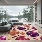 Glittering Circles Crimson Purple Gold Rug