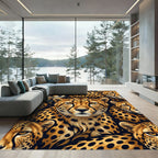 Vivid Golden African Cheetah Face Repeat Rug