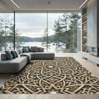 Ornate Gold Interlaced Star Rug