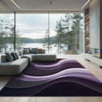 Modern Purple Flowing Abstract Wave Rug