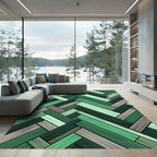 Sage and Forest Herringbone Weave Rug