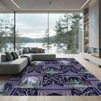 Ornate Pagoda Garden Lilac Medallion Rug
