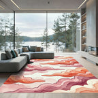 Crimson Cloudscape Watercolor Rug