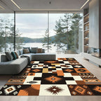 Retro Sunburst Geometric Stripe Rug