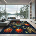 Luminous Golden Beetle Insect Garden Rug