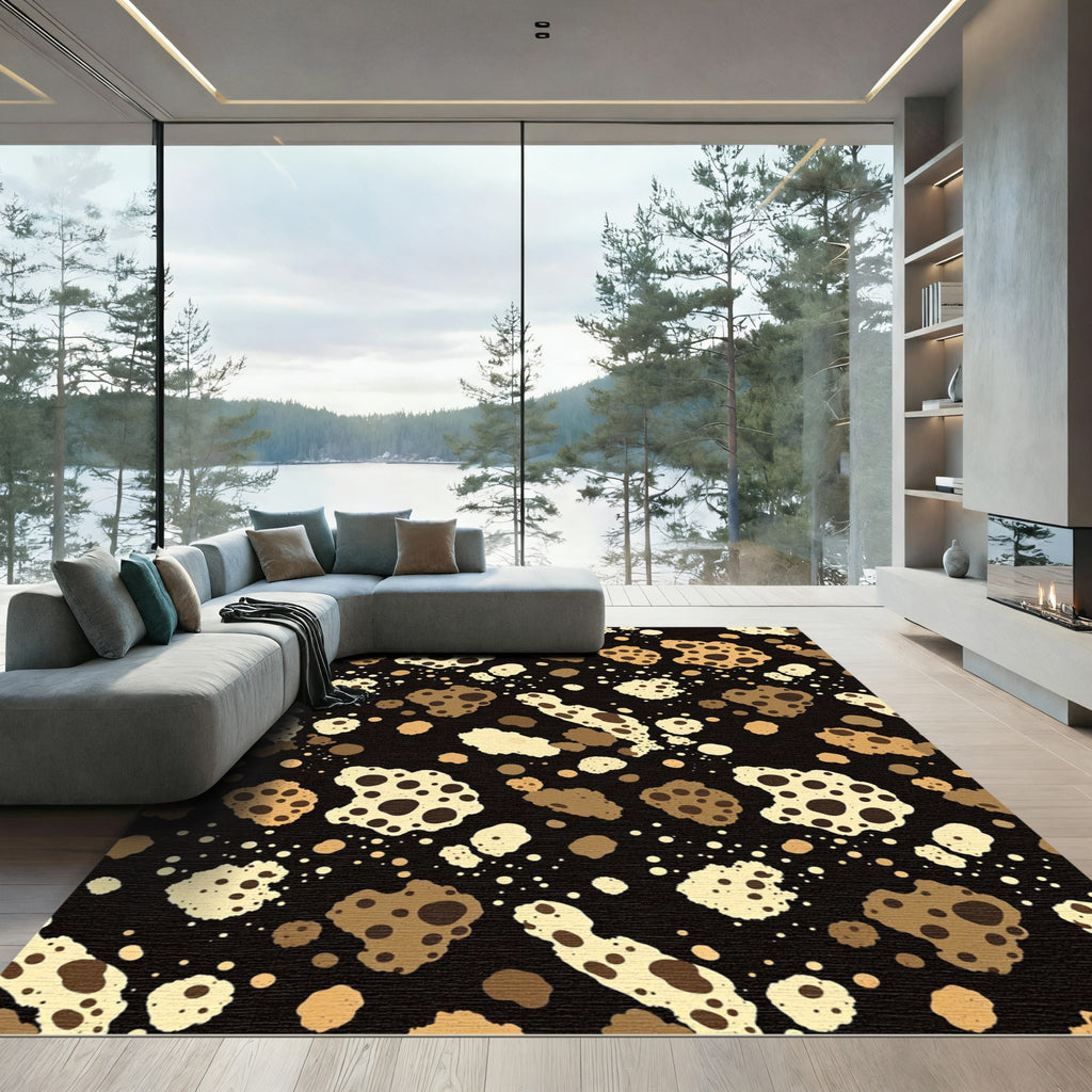 Earthy Tones Organic Blob Scatter Rug