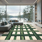 Verdant Trellis Geometric Wood Weave Rug