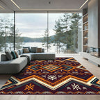 Earthy Southwestern Geometric Arrow Diamond Rug