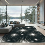 Cosmic White Starburst Burst Rug