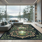 Elegant Botanical Garden Ornate Frame Rug