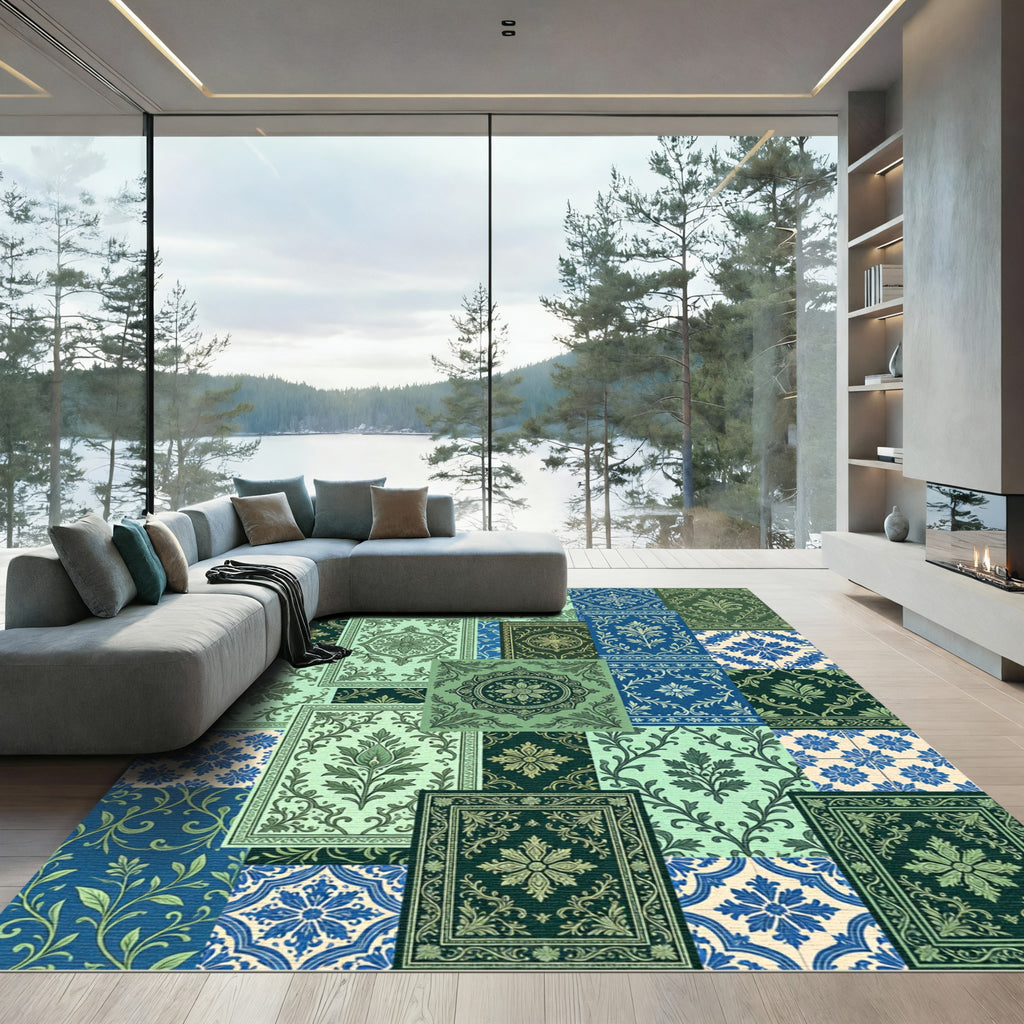 Vintage Patchwork Floral Medallion Collection Rug