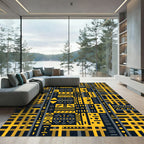 Bold Yellow Geometric Block Rug