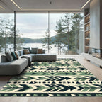 Geometric Sage and Charcoal Arrow Tapestry Rug