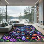 Neon Spider Web Celestial Mystic Moon Rug