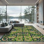 Emerald Green Scrollwork Garden Gate Rug