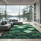 Emerald Green Concentric Scale Rug