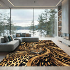 Golden Ocelot Chain Swirl Rug