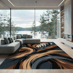 Abstract Metropolis Swirl Urban Art Rug