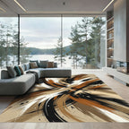 Earthy Tones Abstract Brush Stroke Rug