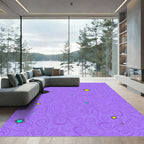 Purple Swirls with Yellow Stars Rug