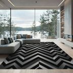 Cool Gray Chevron Zigzag Rug