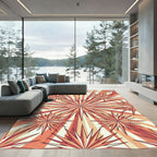 Coral Burst Starburst Radiating Rug