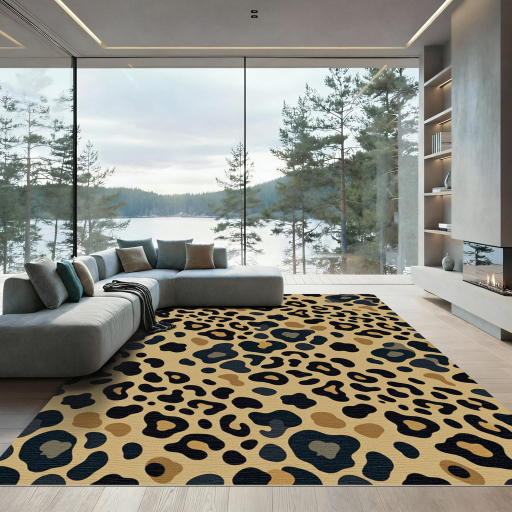 Classic Golden Brown Animal Spot Rug