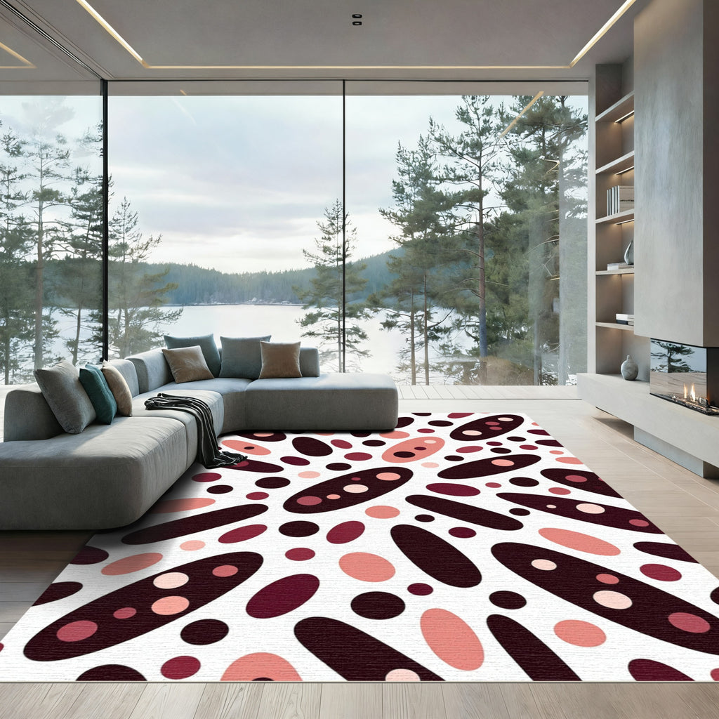 Pink Oval Dot Scatter Rug